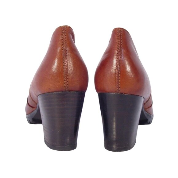 ROBERT ZUR $398 Heeled British Tan Leather Lug Sole Ankle Boots 38/8 - Picture 7 of 10